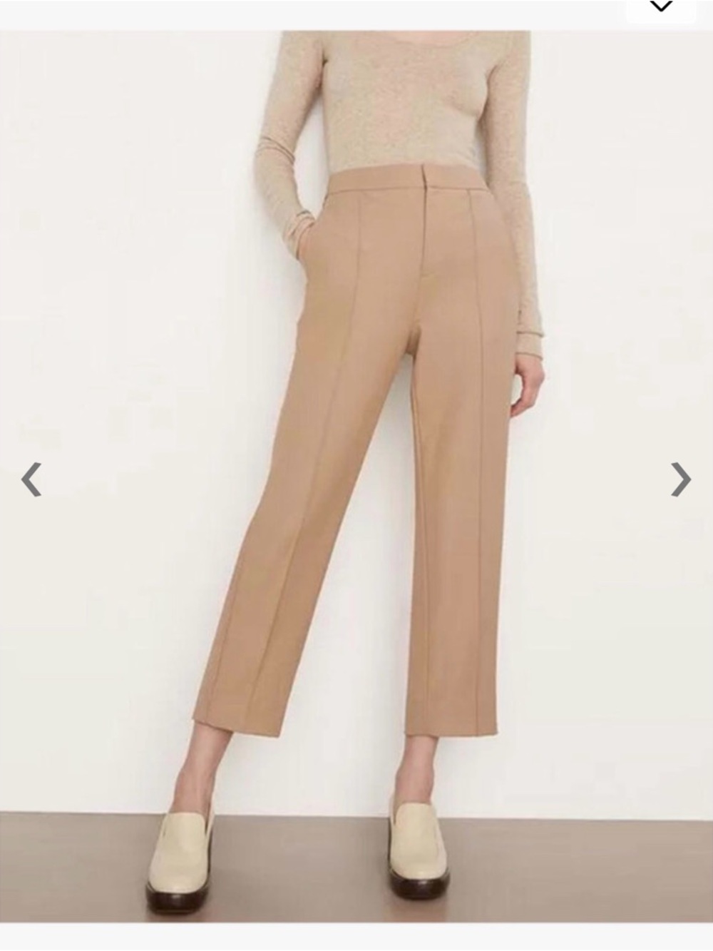 Vince  High-Rise Straight Crop Pants - Tan